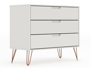 Manhattan Comfort Rockefeller Mid-Century Modern Dresser with 3-Drawers