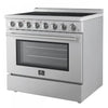Forno Paolo 36 Inch Freestanding Electric Range, Stainless Steel, 5.44 cu.ft.- FFSEL6011-36 | Cuisiniere electrique Paolo 36 pouces, acier inoxydable, 5,44 pi³ - FFSEL6011-36