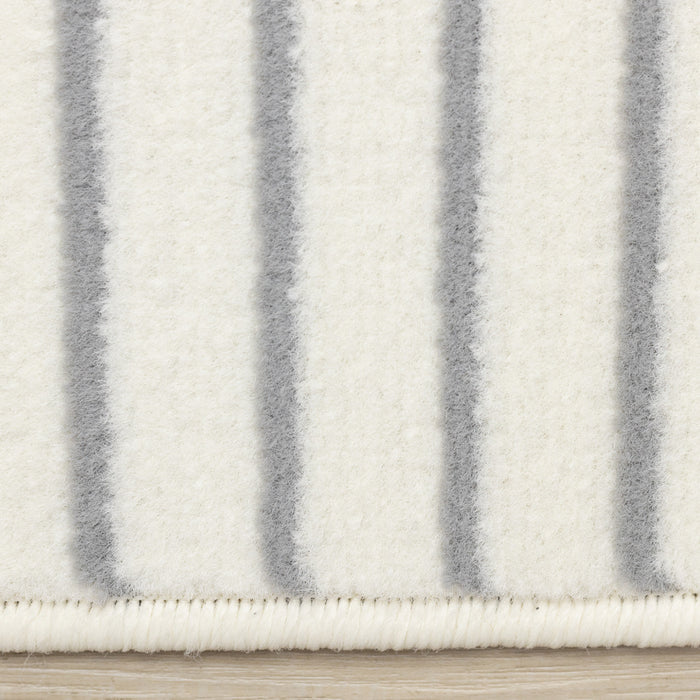 Forte White Grey Curved Arches Indoor Area Rug - 5'3\" x 7'5\"