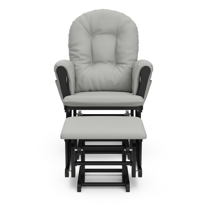 Storkcraft Hoop Glider and Ottoman - Black/Light Gray