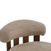 Nube Modern Boucle Accent Chair with Curved Backrest and Four-Leg Design, Light Brown, Walnut | Nube Fauteuil d'Appoint Moderne en Bouclette a Dossier Courbe et Quatre Pieds, Brun Clair, Noyer
