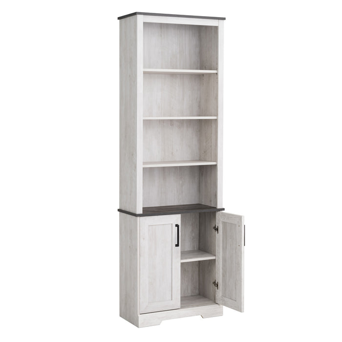 Prepac Rustic Ridge Bookcase - Washed White