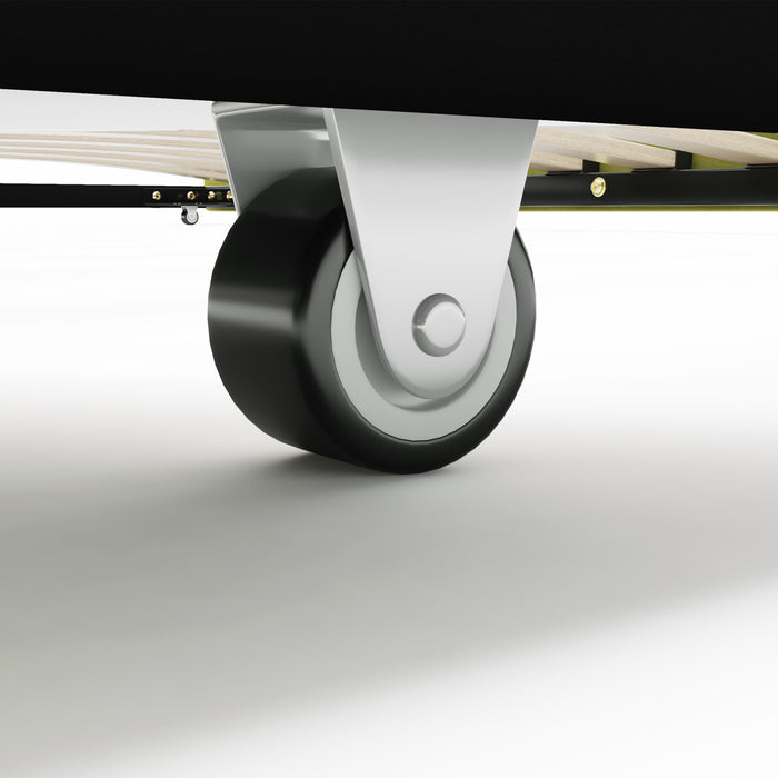 Sophia Tufted Design Upholstered Daybed with Trundle and Comfortable Backrest,Blue