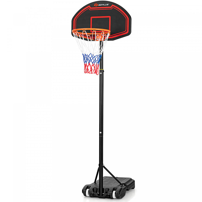 Costway Adjustable Kids Basketball Hoop Stand W/tough Net Shatterproof Backboard Wheel