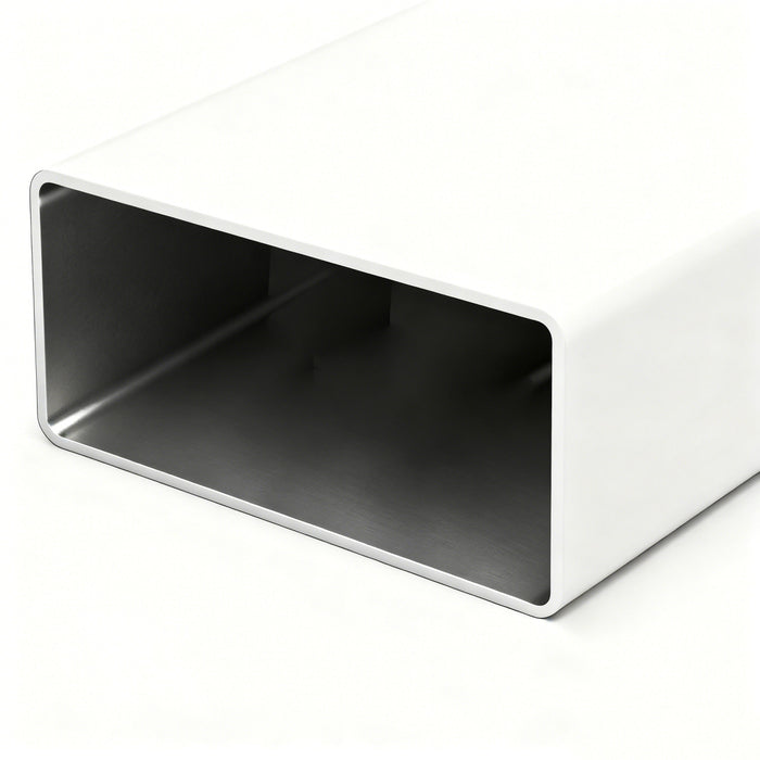 Liam Modern Rectangle Clear Tempered Glass Coffee Table,White