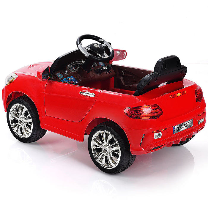 Costway 6v Kids Ride On Car Rc Remote Control Battery Powered W/ Led Lights Mp3 Red
