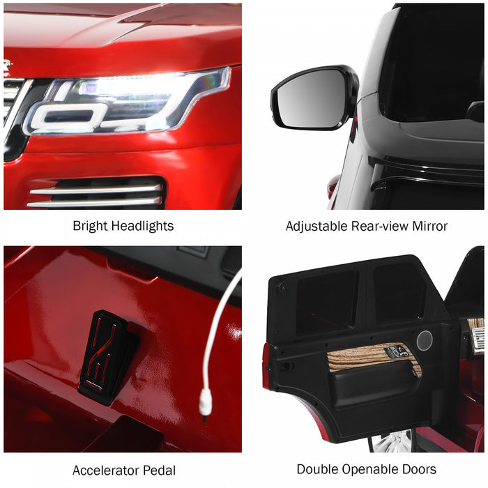 Costway 2*12v 2-seater Licensed Land Rover Kids Ride On Car 4wd W/ Remote Surface Painting Red