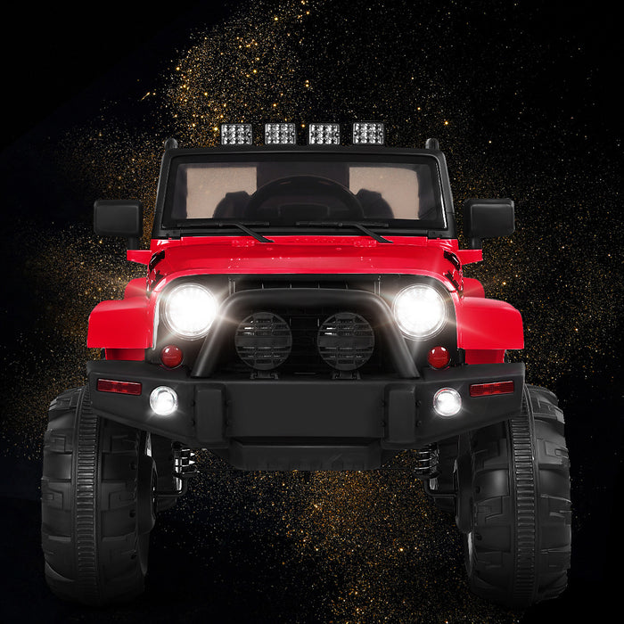 Costway 12v Kids Ride On Truck Car W/ Remote Control Mp3 Music Led Lights Red