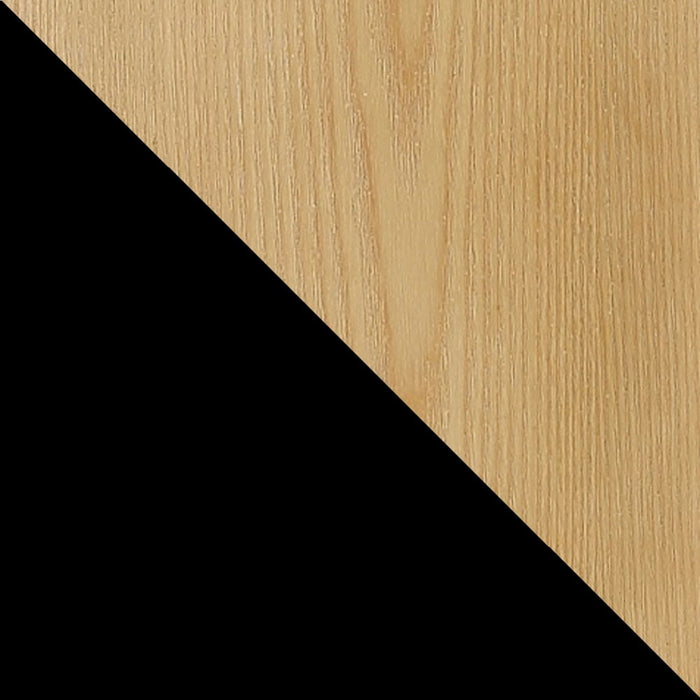 Maintenon Industry Chic Wood Vegan Leather Accent Chair in Black and Natural - Set of 2