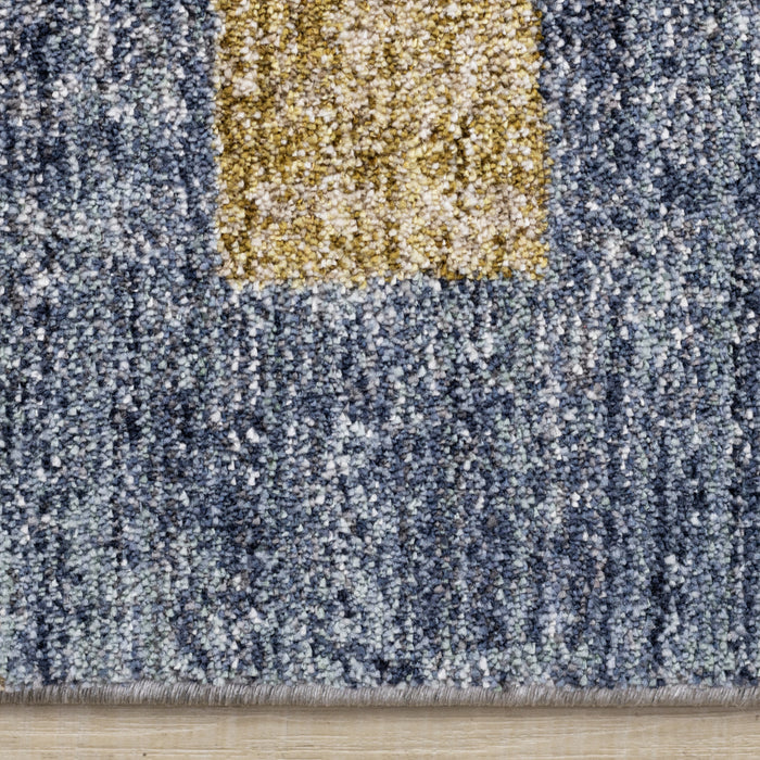 Macey Modern Grey Blue Red Sophisticated Area Rug - 5'3\" x 7'10\"