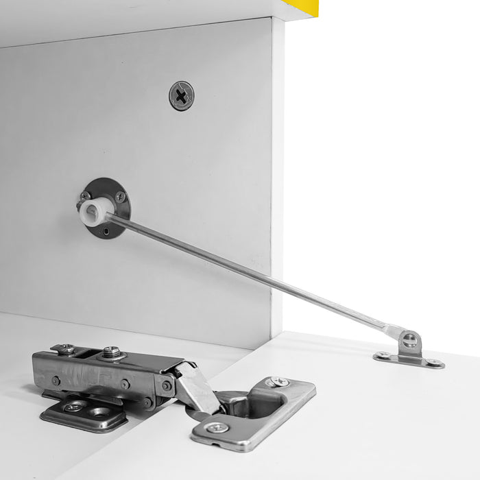 Ethan High-Gloss 35.4\" Long Coffee Table with Glass and LED Effect,White