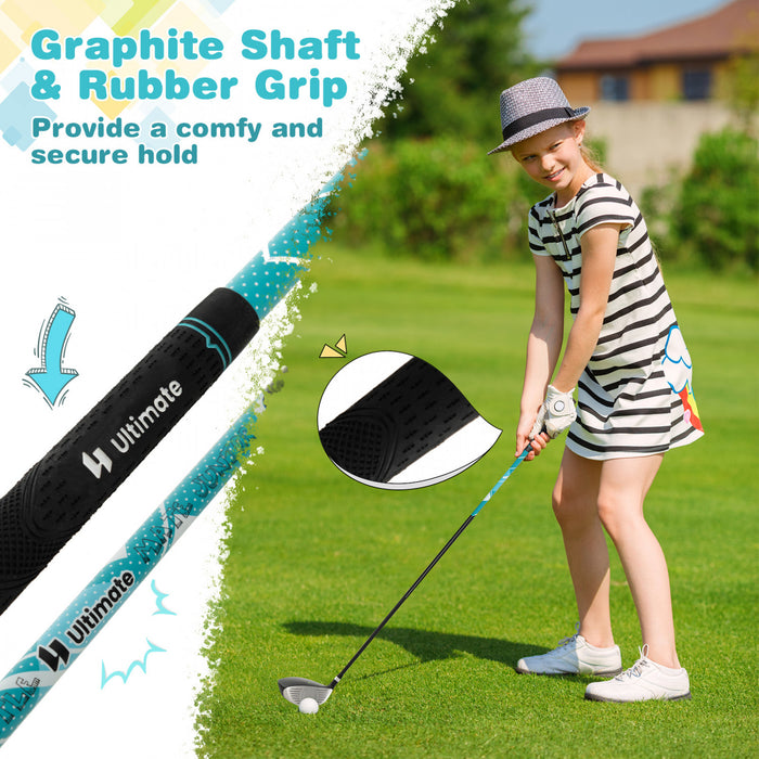 Ultimate Junior Complete Golf Club Set For Kids Age 11-13 Years Old Golf Practice Set Blue