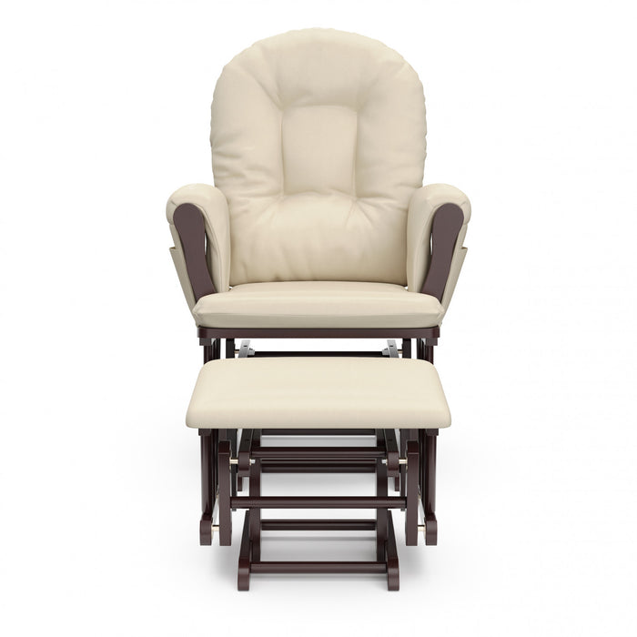 Storkcraft Hoop Glider and Ottoman - Espresso/Beige
