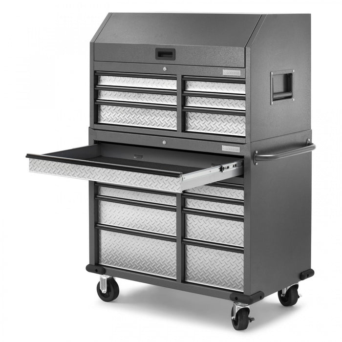 Gladiator Premier 41\" 15-Drawer Mobile Tool Chest Combo - Silver Tread