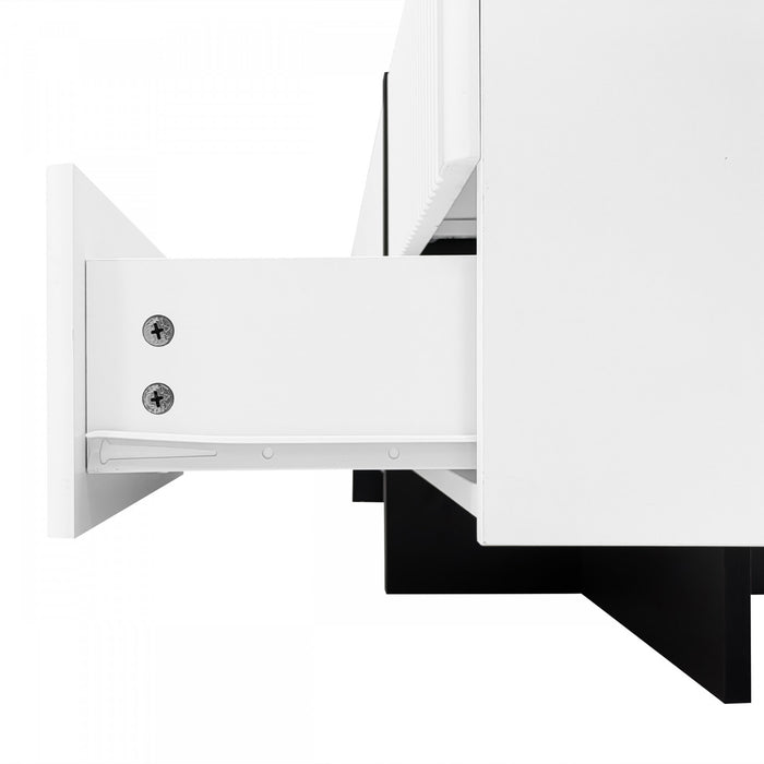 Emily 74.7\" Large Storage TV Cabinet with Doors and Drawers,Black Tv Stand