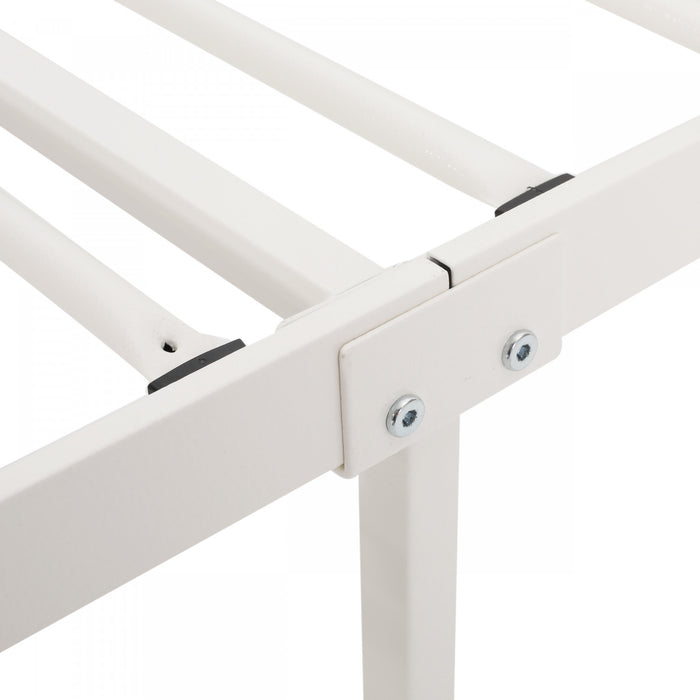 Henry Metal Bed Frame With Vintage Headboard,king Size,white King Bed