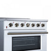 Forno Galiano 36 Inch Freestanding Electric range, 5 radiant burners, 5.36 cu.ft., White - FFSEL6083-36WHT Electric Range | Cuisiniere electrique Galiano de 36 po, 5 foyers radiants, 5,36 pi³, blanc – FFSEL6083-36WHT