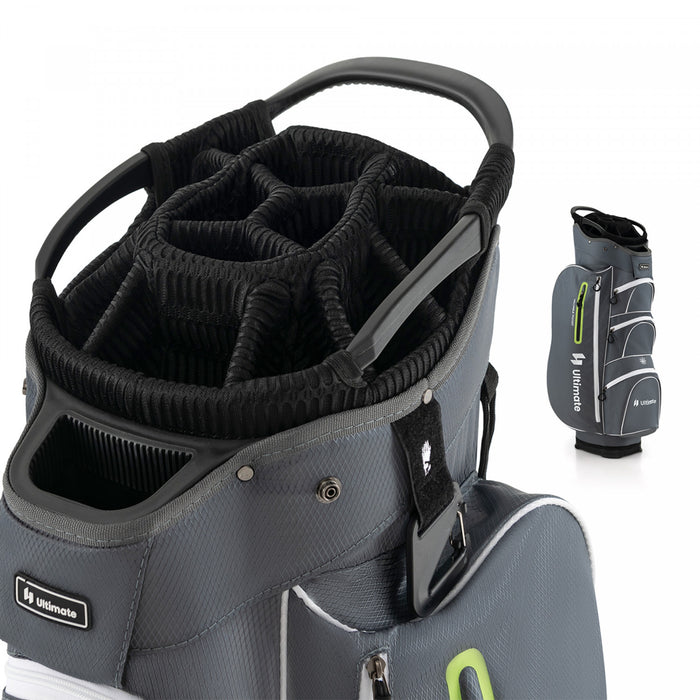 Costway Lightweight Golf Cart Bag With 15 Way Top Divider Individual Putter Well Cooler Bag Green