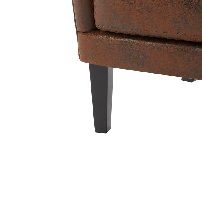 Havenwood HI-BACK Studded Accent Chair with Nailhead Trim, Brown