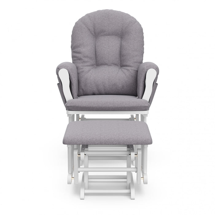 Storkcraft Hoop Glider and Ottoman - White/Gray Swirl