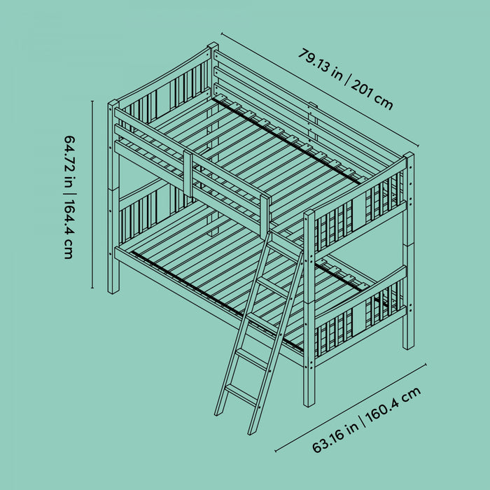 Storkcraft Caribou Twin over Twin Bunk Bed - White