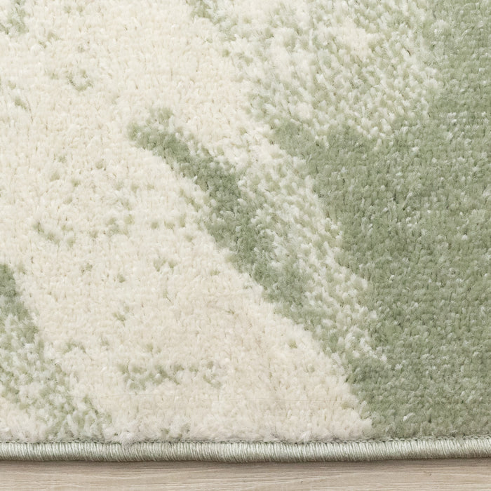 Ellis Floral Green Cream Area Rug - 5'3\" x 7'7\"
