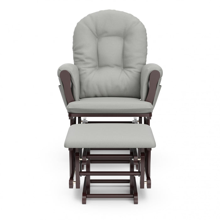 Storkcraft Hoop Glider and Ottoman - Espresso/Light Gray