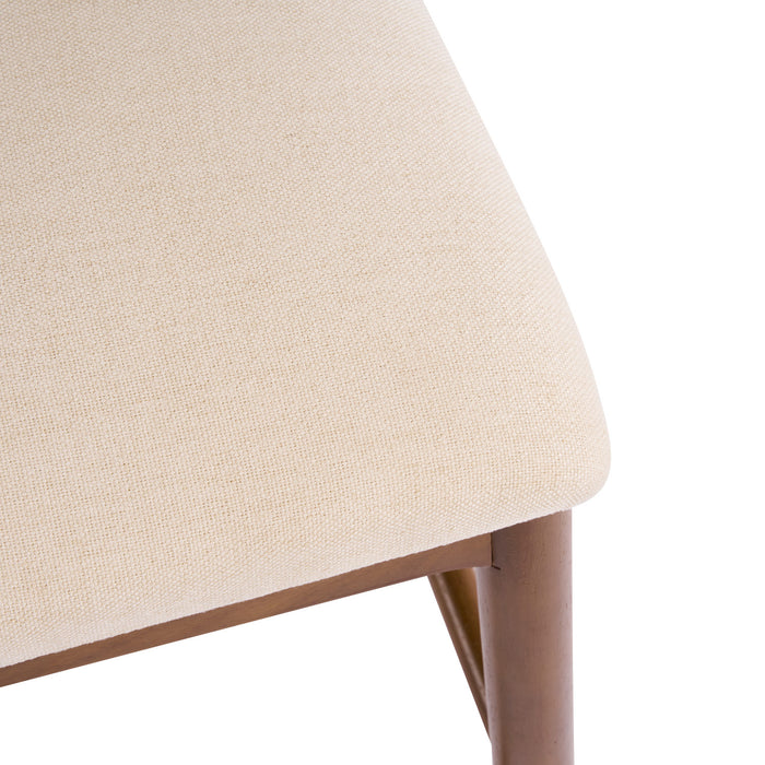 Lois Rubber Wood Counter Stool Set of 4 with Upholstered Seat and Footrest,Beige
