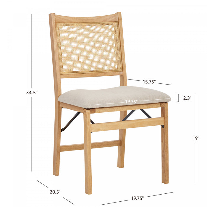 Bauer Fabric Cane Folding Dining Chair - Natural
