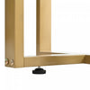 Horizon Modern Console Table with Geometric Drawers and Gold Frame, White/Gold | Horizon Table Console Moderne avec Tiroirs Geometriques et Cadre Dore, Blanc/Or