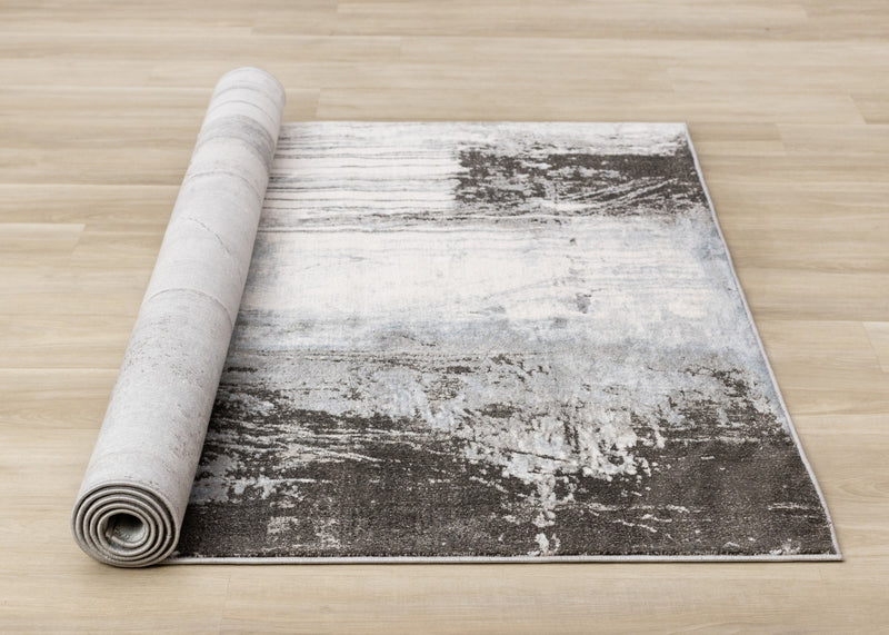 Hadley Grey Taupe Blue Distressed Design Rug, 7'10\" x 10'6\" Indoor Area Rug