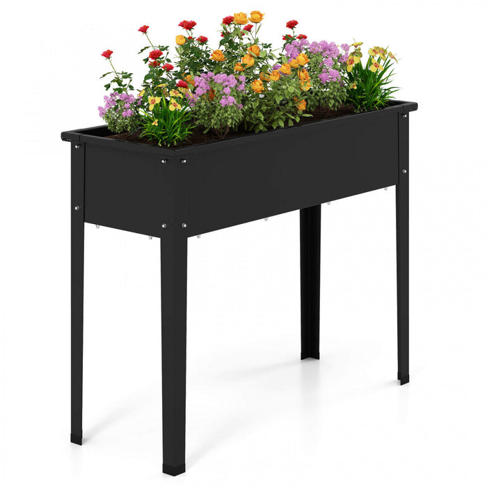 Costway Raised Garden Bed Elevated Metal Planter Box With Legs Drainage Holes Gardening Box