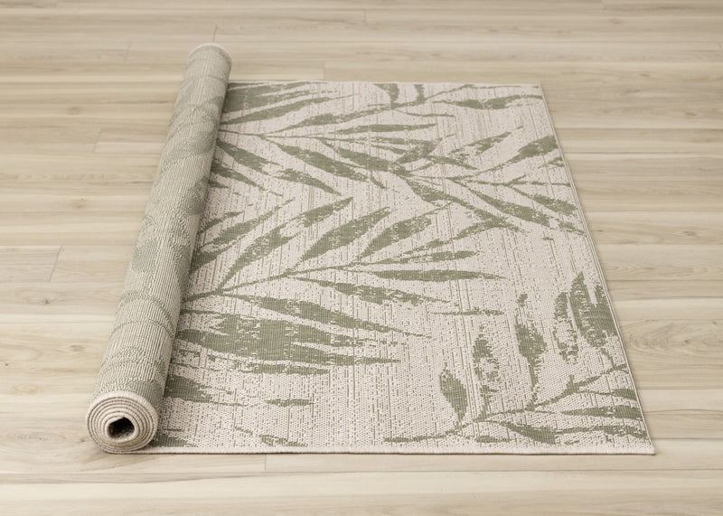Jackson Taupe White Elegant Border Outdoor Rug, 7'10\" x 10'6\" Outdoor Area Rug