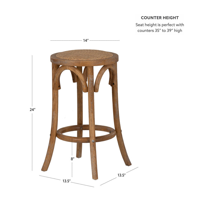 Rae Backless Rattan Counter-Height Stool - Natural