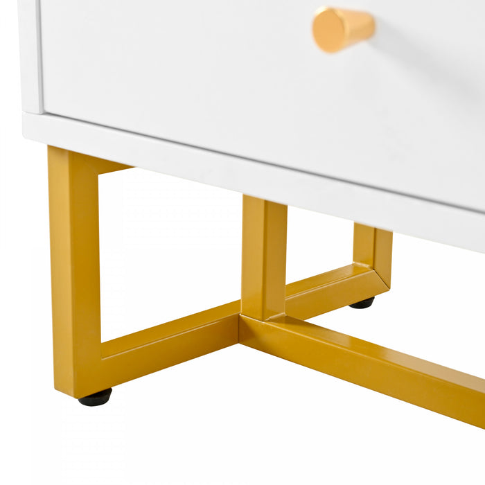 Gavin 68.8\" TV Cabinet with Storage Drawers and Media Organization Function,White Tv Stand