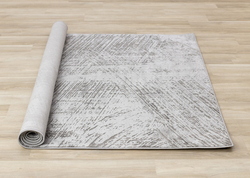 Hudson Grey Cream Distressed Brushstrokes Rug, 6'7\" x 9'6\" Indoor Area Rug