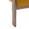 Crest Modern Upholstered Round Arm Accent Chair with Three-Leg Design, Mustard Yellow, Walnut | Crest Fauteuil d'Appoint Moderne a Accoudoirs Ronds et Pieds Triangulaires, Jaune Moutarde, Noyer