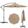 Costway 10' Hanging Umbrella Patio Sun Shade Offset Garden Market W/ T Cross Base Tan