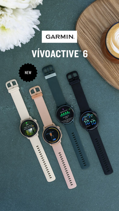 Garmin Vivoactive 6 Lunar Gold Fitness Smartwatch - Activity Monitor, Daily Workouts, HRV Status, Running Dynamics, PacePro Guidance, Smart Notifications