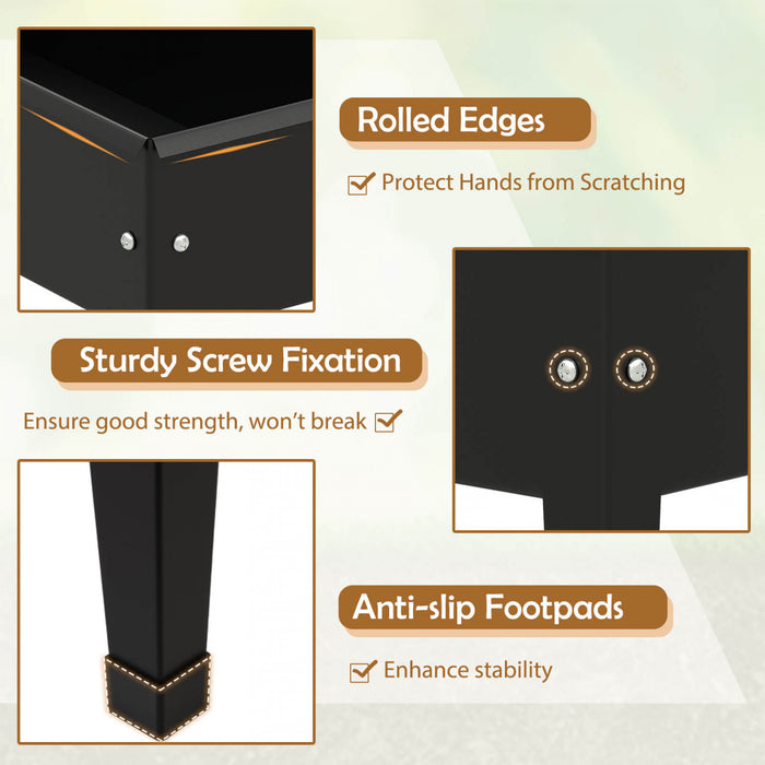 Costway Raised Garden Bed Elevated Metal Planter Box With Legs Drainage Holes Gardening Box