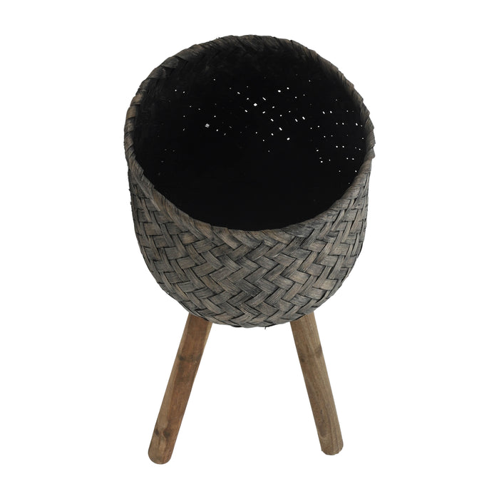 Bamboo Planter on Stand - Set of 2