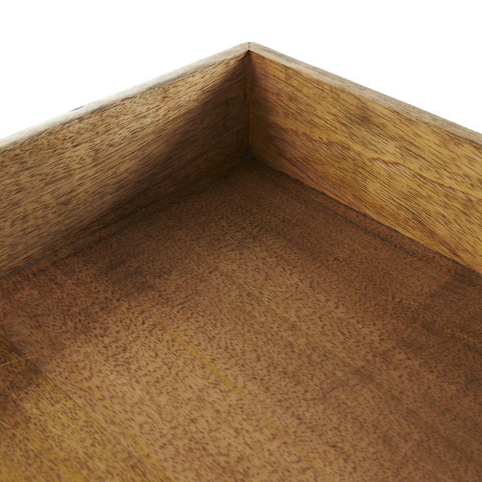 Wood 16\"/18\" Tray - Set of 2