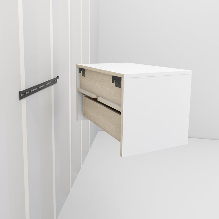 Floating Shelf with Drawer – Drifted Grey