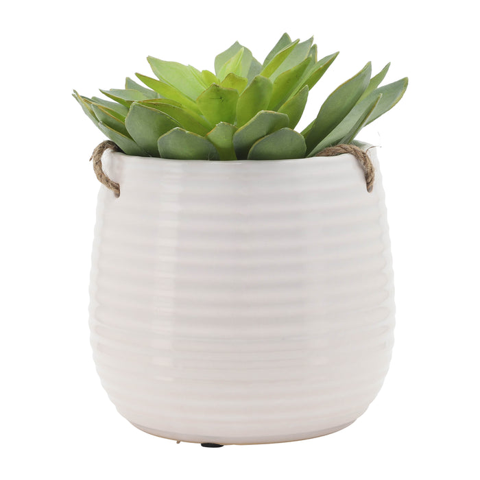 Ceramic 6\" Hanging Planter - White