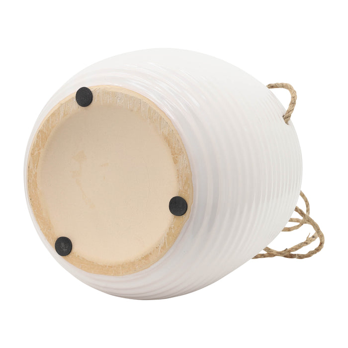 Ceramic 6\" Hanging Planter - White