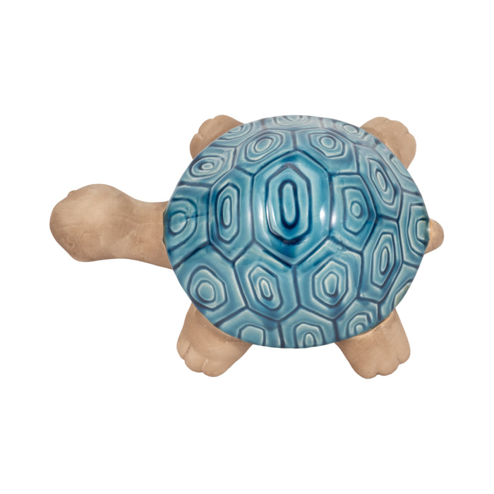 Ceramic 13\" Tortoise - Turquoise