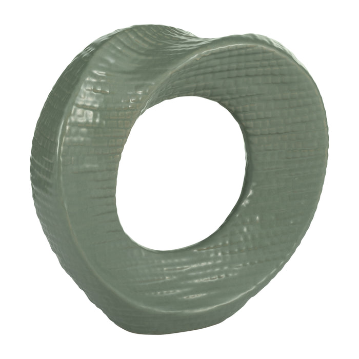 Ceramic Round 10\" Tabletop Decor - Green