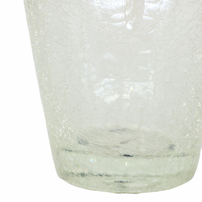 Clear Glass 17\" Crackled Vase