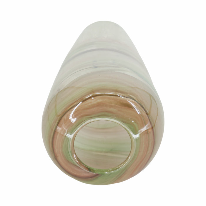 Clear Glass 17\" Crackled Vase