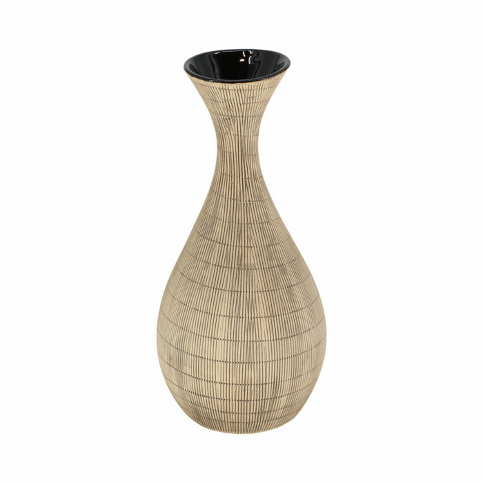Ceramic 13\" Sorori Vase - Beige
